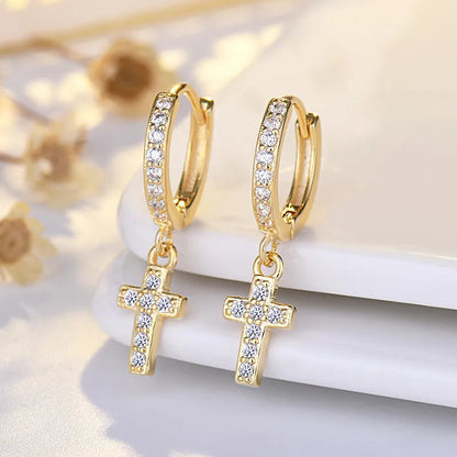 "CELESTIAL" CROSS EARRINGS