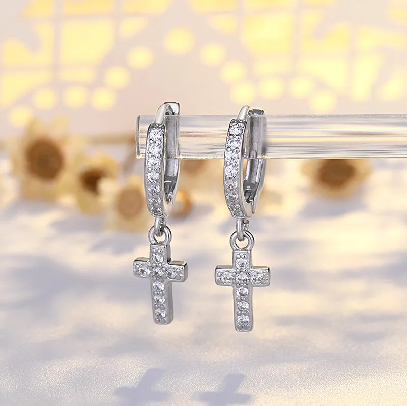 "CELESTIAL" CROSS EARRINGS