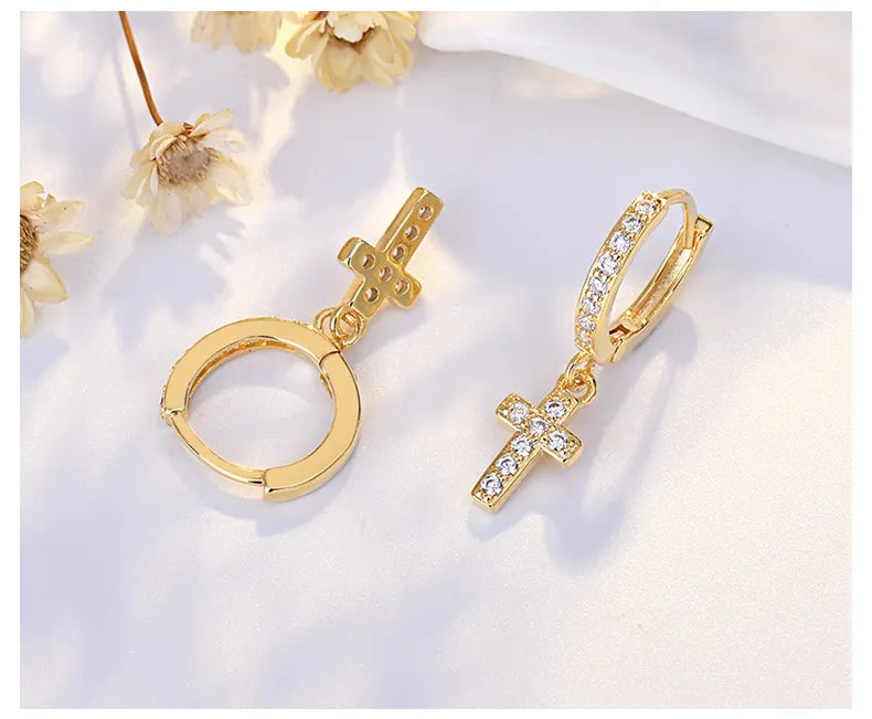 "CELESTIAL" CROSS EARRINGS